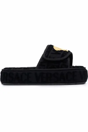 VERSACE Slippers con motivo en toda la pieza