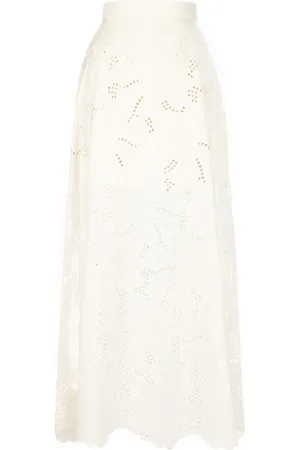 Elie saab Falda larga con diseño bordado