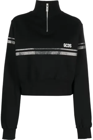 GCDS Sudadera con detalles de cristal y logo estampado