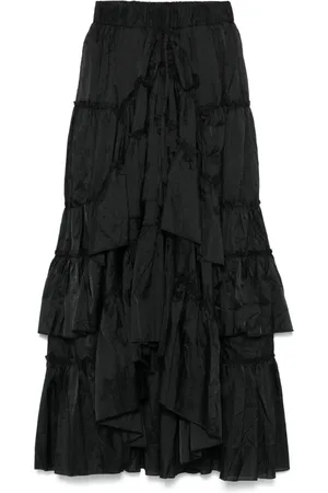 ISABEL BENENATO Falda midi con capas escalonadas