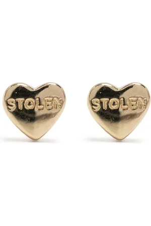 Stolen Girlfriends Club Aretes Tiny Stolen Heart bañados en oro de 18kt