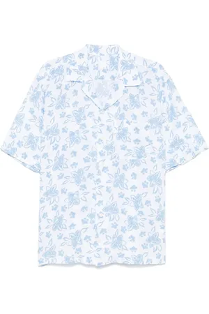 120% Lino Camisa con estampado floral