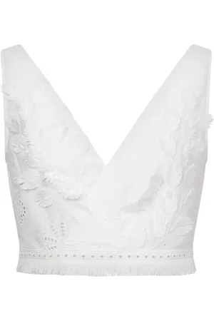 Alberta Ferretti Camiseta con bordado floral