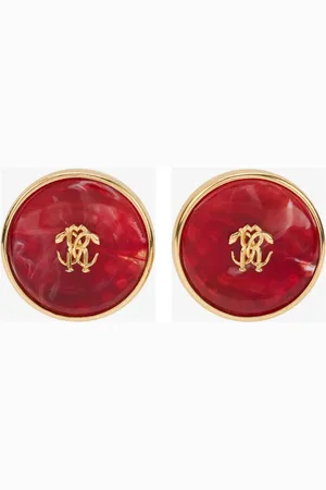 Roberto Cavalli Aretes con logo grabado