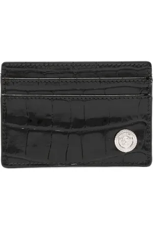 VERSACE Tarjetero Medusa Biggie con efecto de piel de cocodrilo