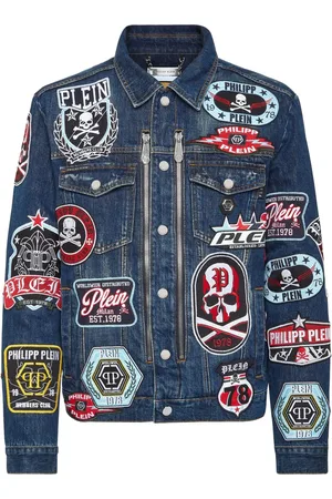Philipp Plein Chamarra de mezclilla con diseño patchwork