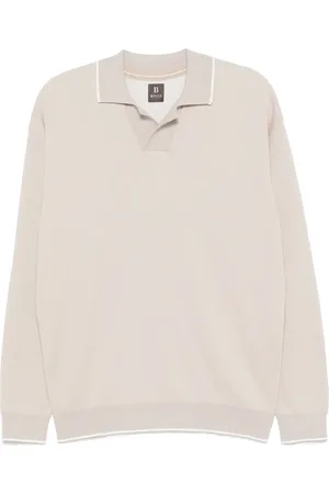Boggi Milano Playera tipo polo con cuello abierto