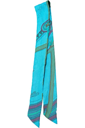 Hermès Mascada 20th Century Printed Silk Twilly Scarf
