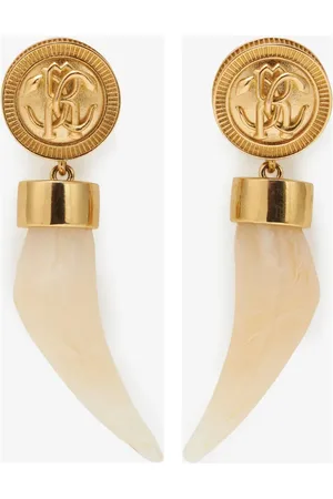 Roberto Cavalli Aretes con dije de colmillo