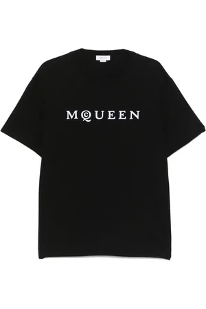 Alexander McQueen Playera con logo afelpado