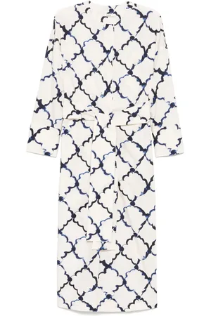 ODEEH Vestido midi con estampado gráfico