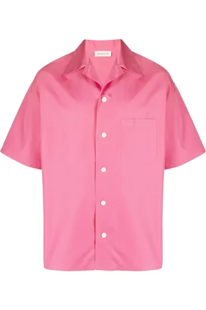 Alexander McQueen Camisa manga corta con logo estampado en la parte trasera