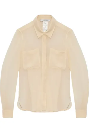 Max Mara Camisa de seda con logo bordado