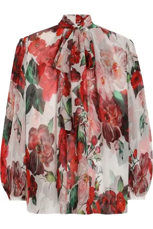 Dolce & Gabbana Blusa de gasa con estampado de rosas