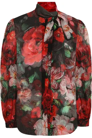 Dolce & Gabbana Blusa de gasa con estampado de rosas
