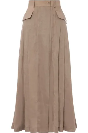Alberta Ferretti Falda midi con diseño plisado