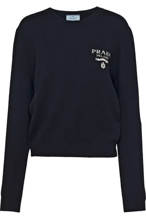 Prada Suéter de cachemira con logo en intarsia