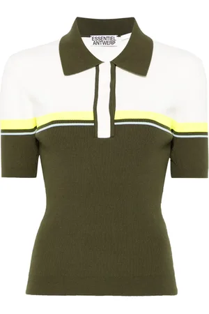Essentiel Antwerp Playera tipo polo tejida de canalé