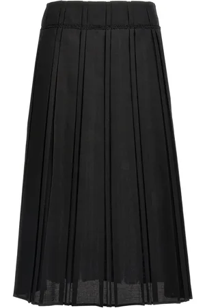 Jil Sander Falda midi con diseño plisado