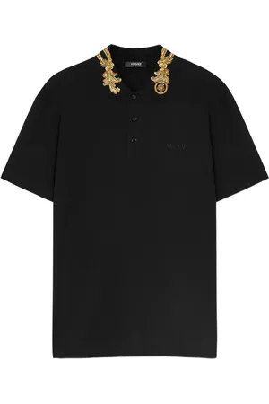 VERSACE Playera tipo polo Barocco Leaf