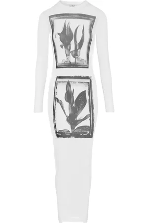 Jean Paul Gaultier Vestido largo con estampado botánico