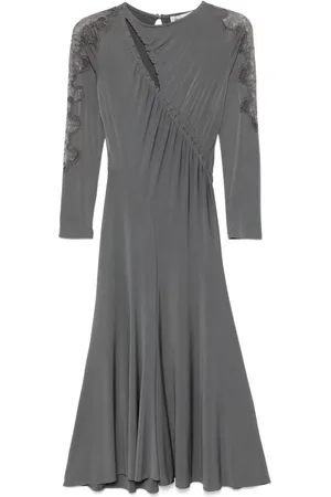 Ermanno Firenze Vestido midi con encaje de guipur