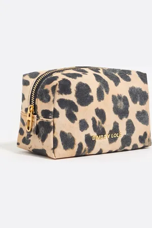 Bimba y Lola Cosmetiquera pequeña con estampado de leopardo