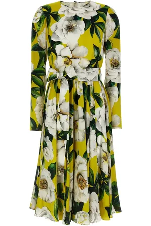 Dolce & Gabbana Vestido con cinturón y estampado floral