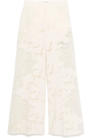 Elie saab Pants palazzo con bordado