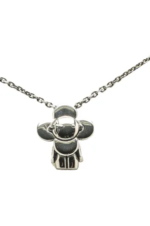LOUIS VUITTON Collar Brass Ruthenium Vivienne Pendant Necklace 2022