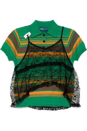 Kolor Playera tipo polo con motivo de rayas