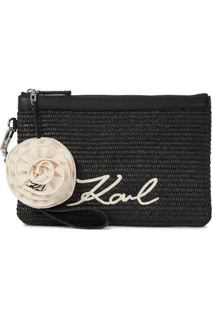 Karl Lagerfeld Cartera de rafia Signature Flower