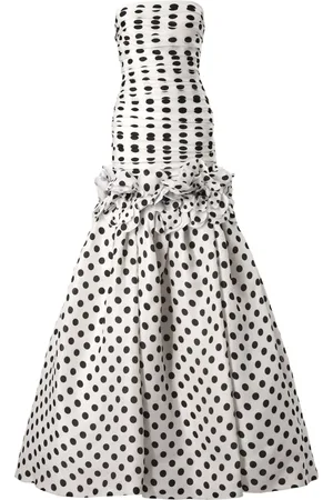 Carolina Herrera Vestido de fiesta estilo sirena con lunares estampados