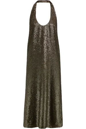 Salvatore Ferragamo Vestido midi bordado con lentejuelas