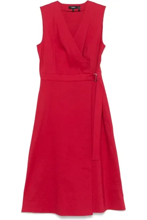 THEORY Vestido midi con diseño acampanado