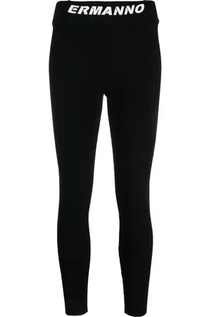 Ermanno Firenze Leggins con tiro medio y logo en la pretina