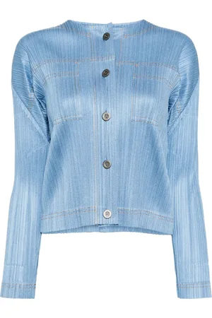 PLEATS PLEASE ISSEY MIYAKE Chamarra de mezclilla