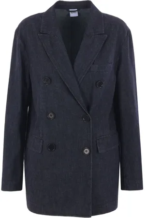 Aspesi Blazer de mezclilla con doble botonadura