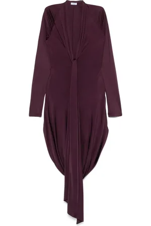 Salvatore Ferragamo Vestido midi con detalle de nudo y cuello en V