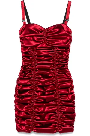 Dolce & Gabbana Vestido corto con diseño drapeado y efecto satinado