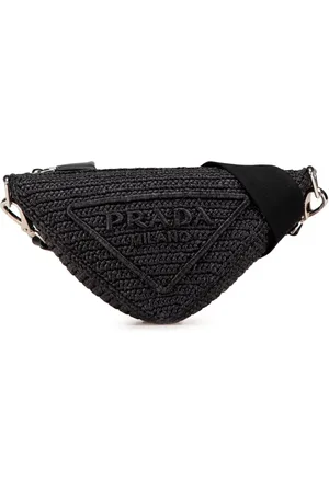 Prada Bolsa crossbody Raffia Effect Crochet Triangle 2013-2024