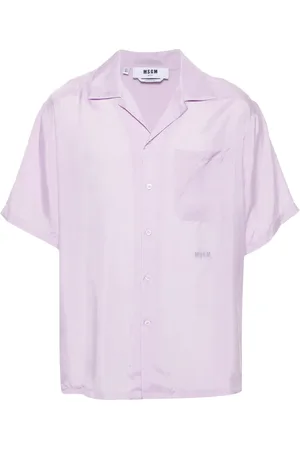Msgm Camisa manga corta con logo bordado