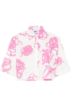 Msgm Camisa corta con estampado abstracto
