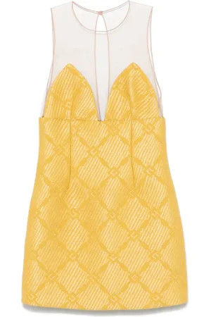Elisabetta Franchi Vestido corto de rafia y tul