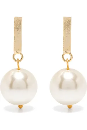 SEMICOUTURE Aretes con dije de perla artificial