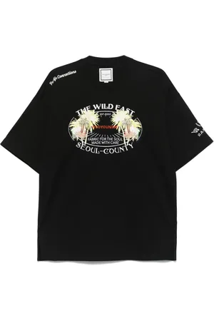 WOOYOUNGMI Playera con motivo de palmeras