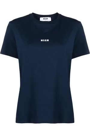 Msgm Playera con logo estampado y cuello redondo