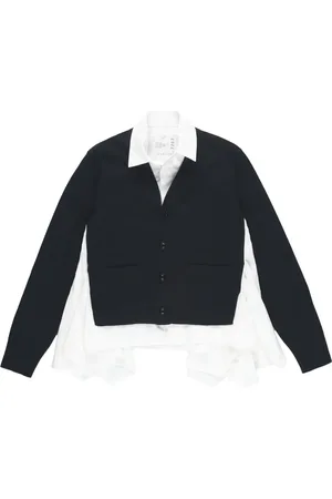 SACAI Top estilo cárdigan a capas