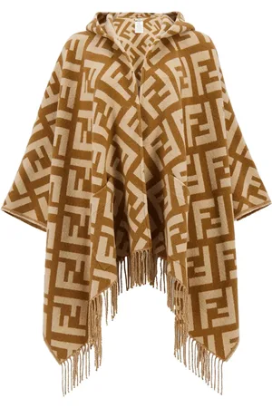 Fendi Poncho de cachemira con motivo FF en jacquard