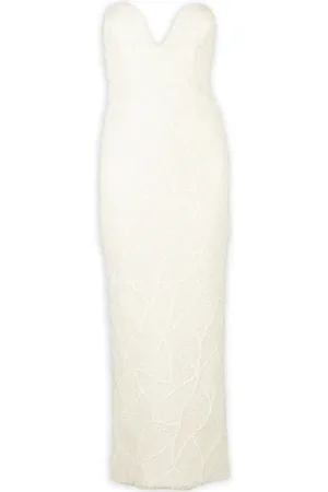 Ilkyaz Ozel Vestido largo con detalle de perlas artificiales